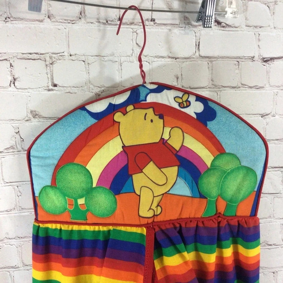 Hand Crafted Hanging Pooh Bear Fabric Rainbow Organizer - Picture 2 of 6